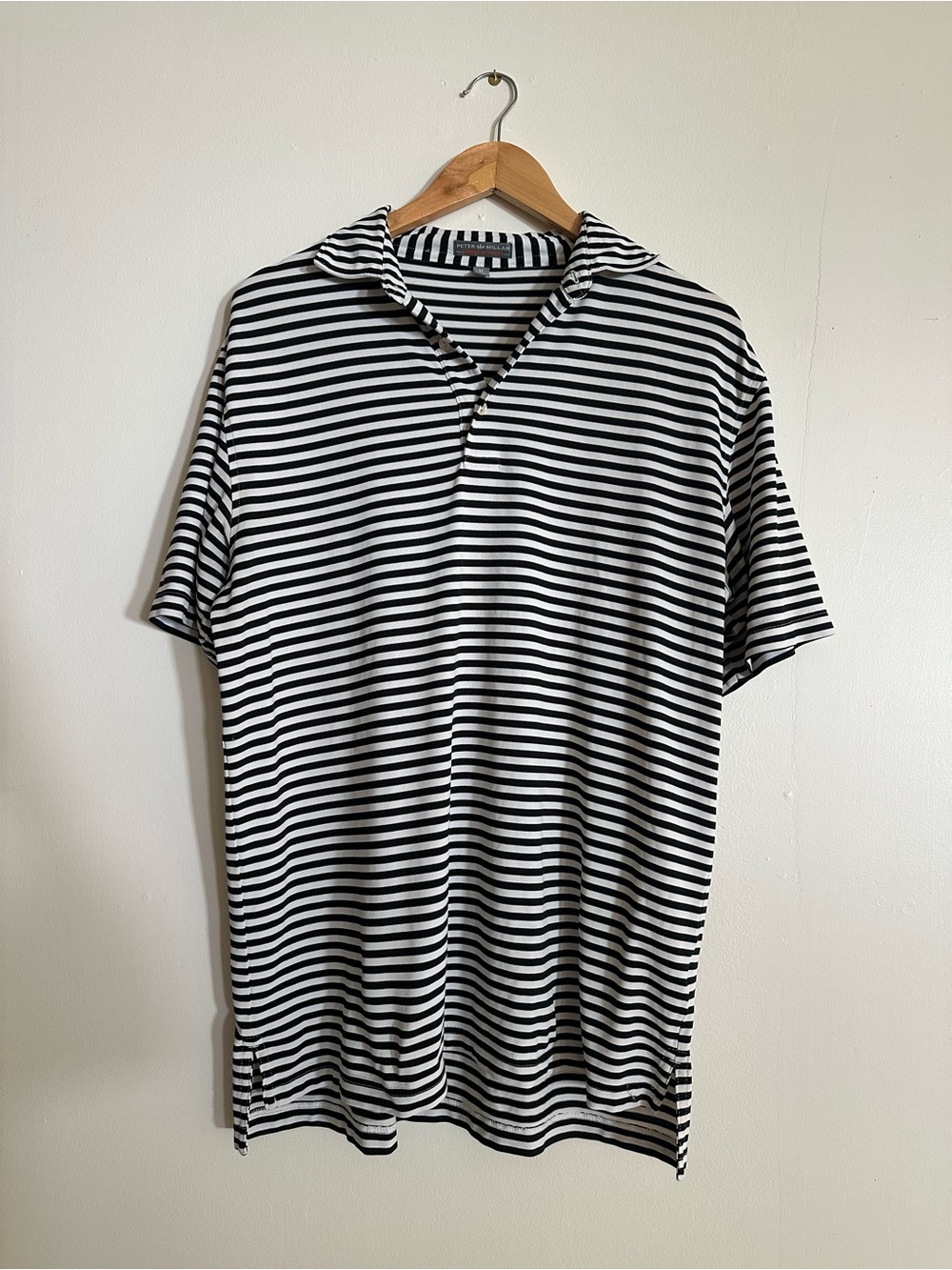 Peter Millar Black & White Striped Polo